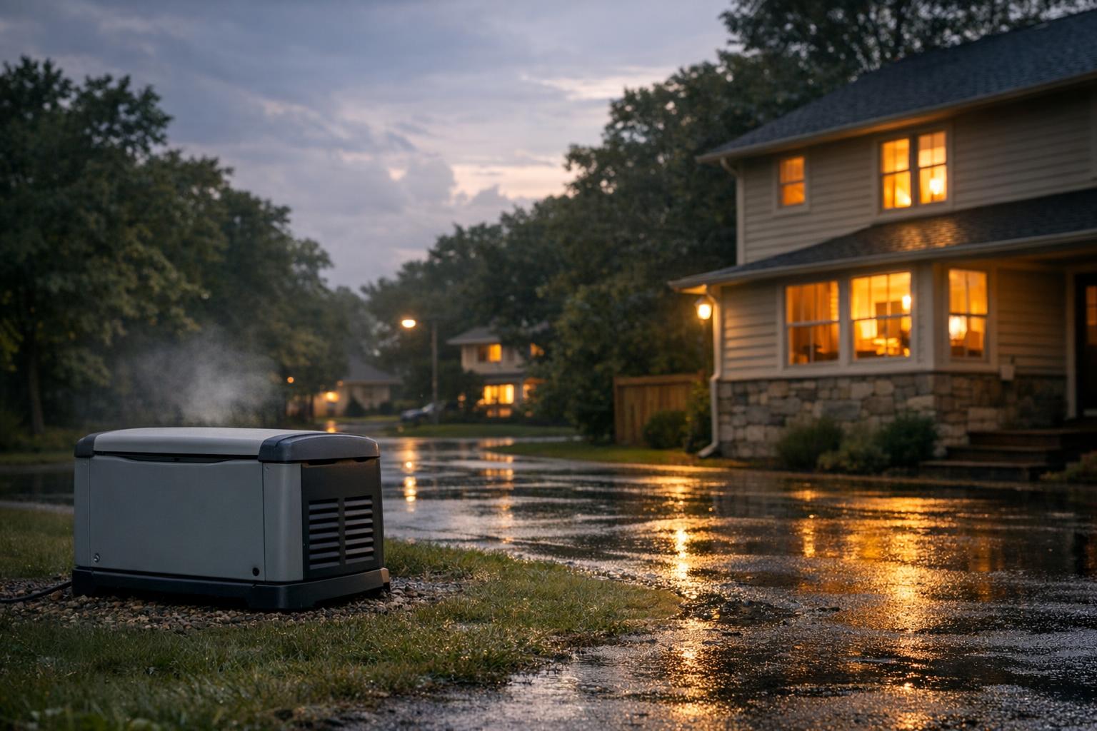 Quieter power for real neighborhoods. AI-generated editorial illustration.
